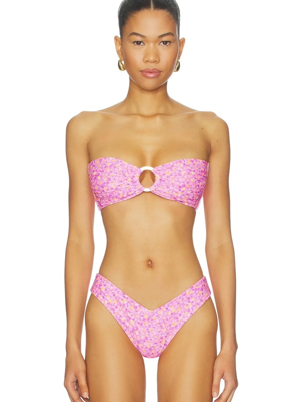 Kulani Kinis Gelato Bloom Strapless Bandeau Bikini Top Floral | Size M